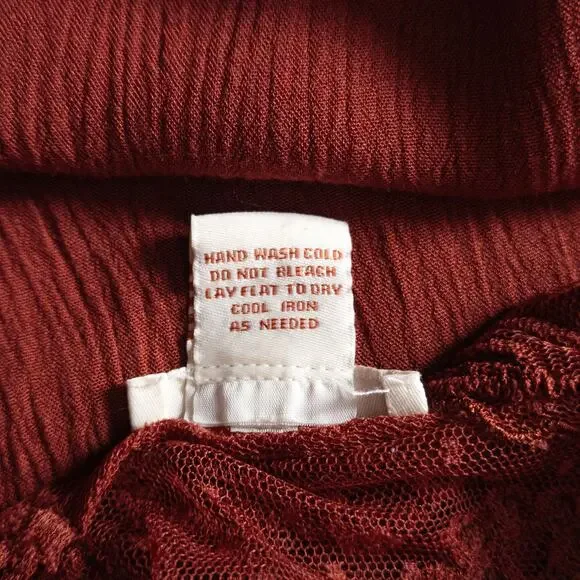 Sundance Lace Dress Rust Size 16 Dark Romantic Gothic Boho - Picture 9 of 10